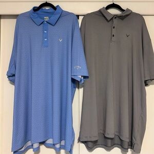 Lot of 2 Callaway 3xl golf shirts. Blue / Grey golf polo shirts 3x Big NWOT